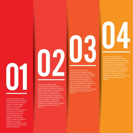 abstract four easy steps on special rectangles with different colorのイラスト素材