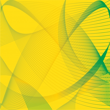 abstract green waves on special yellows backgroundのイラスト素材