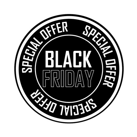 Black Friday special offer label on white backgroundのイラスト素材