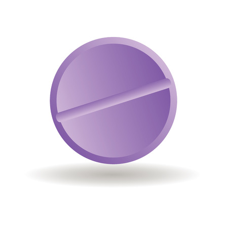abstract purple pill with shadow effect on white のイラスト素材