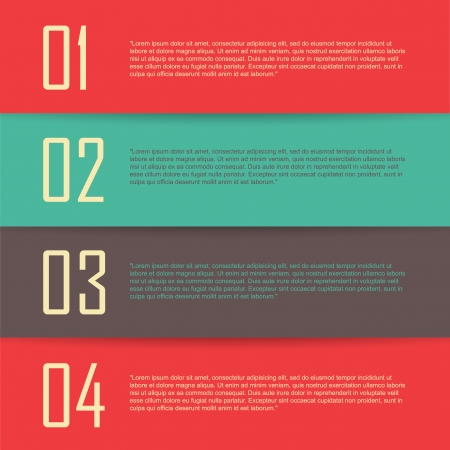 abstract four easy steps on rectangles with different colorのイラスト素材