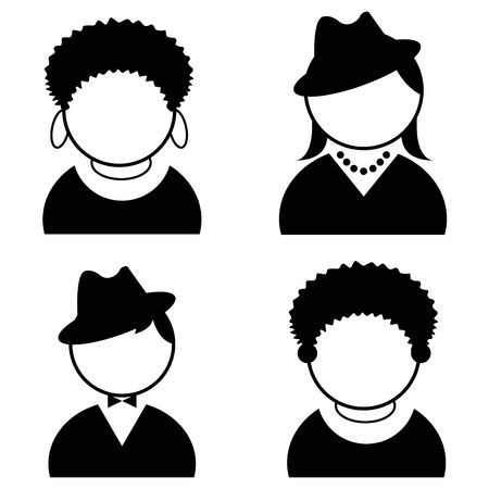 abstract different people icons on white backgroundのイラスト素材