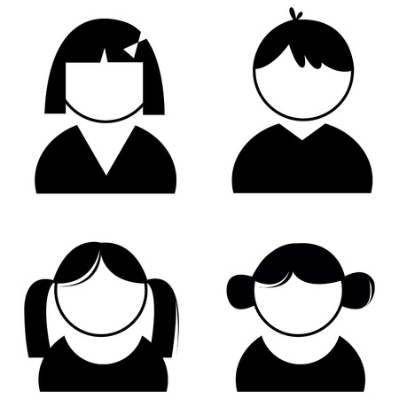 abstract different people icons on white backgroundのイラスト素材
