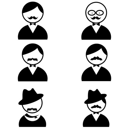 abstract different people icons on white backgroundのイラスト素材