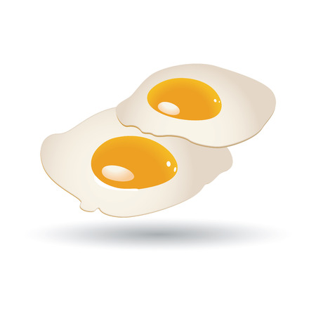 abstract fried eggs with shadow effect on white backgroundのイラスト素材