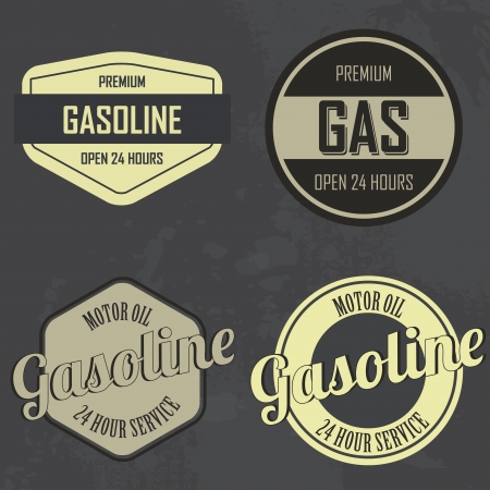 abstract gasoline and gas labels on special dirty backgroundのイラスト素材
