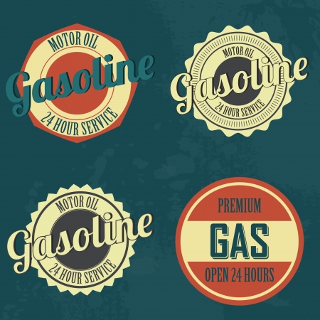 abstract gasoline and gas labels on special dirty backgroundのイラスト素材