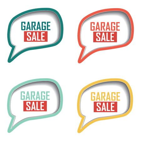 abstract garage sale labels on white backgroundのイラスト素材