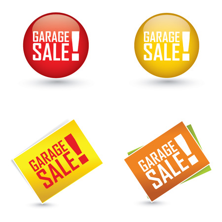 abstract garage sale labels on white backgroundのイラスト素材
