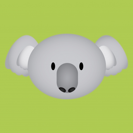 abstract cute koala face on green backgroundのイラスト素材