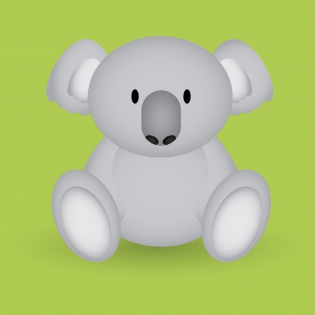 abstract cute koala with shadow effect on green backgroundのイラスト素材