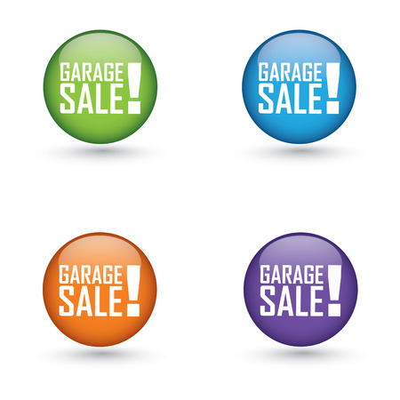abstract garage sale labels on white backgroundのイラスト素材