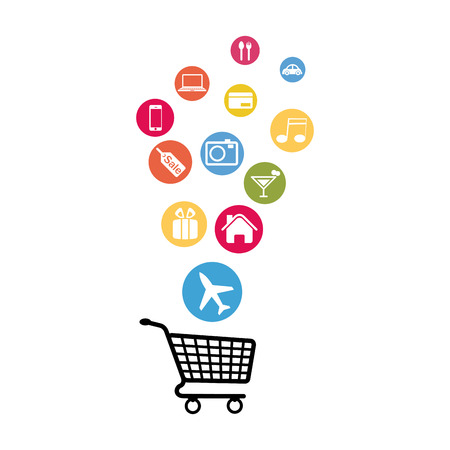 abstract social media icons on circles with different colorのイラスト素材