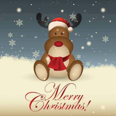 abstract cute deer on special christmas backgroundのイラスト素材