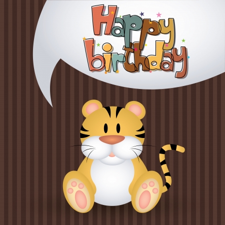 abstract happy birthday card with special objectsのイラスト素材