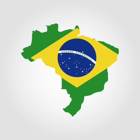 abstract Brazil flag on a white backgroundのイラスト素材