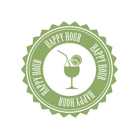abstract happy hour label on a white backgroundのイラスト素材