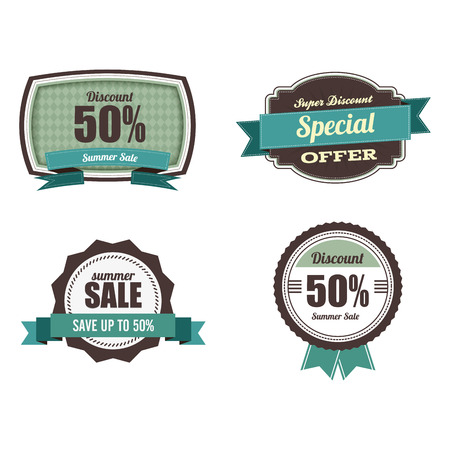 abstract big sale labels on a white backgroundのイラスト素材