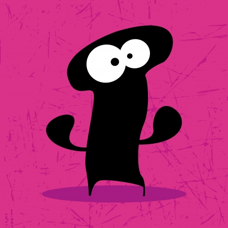 abstract monster silhouette on a pink backgroundのイラスト素材