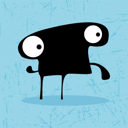 abstract monster silhouette on a blue backgroundのイラスト素材