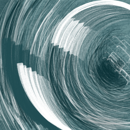 Abstract white and green concentric circles