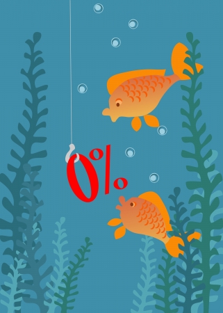 illustration of 2 goldfishesのイラスト素材