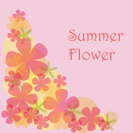 Decorative corner made of transparent flower. Objects grouped and named in English. No mesh, gradient, transparency used. のイラスト素材