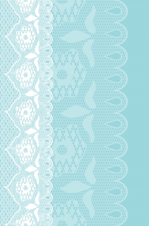 Blue background with seamless white lace border, Objects grouped and named in English. No mesh, gradient, transparency used.のイラスト素材