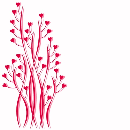 Decorative red element with hearts  No mesh, gradient, transparency used  Objects grouped and named in English  のイラスト素材