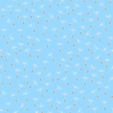 Seamless background with flying dandelion seeds  Objects grouped and named in English  No mesh, gradient, transparency used のイラスト素材