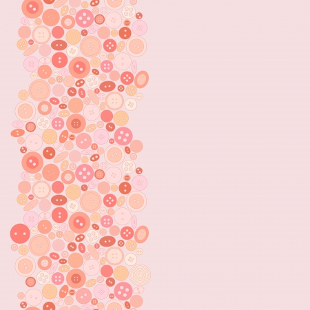  Seamless border made of cute buttons. Objects grouped and named in English. No mesh, gradient, transparency used. のイラスト素材