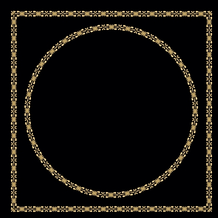 Set of vintage decorative frames. Objects grouped and named in English. No mesh, gradient, transparency used.のイラスト素材