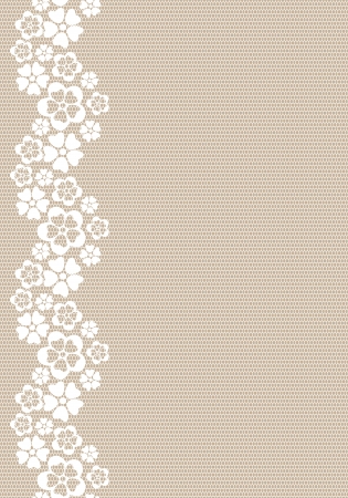 Vertical white lacy flower border  のイラスト素材