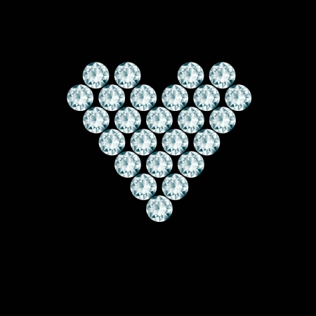 Heart composition made of diamonds のイラスト素材