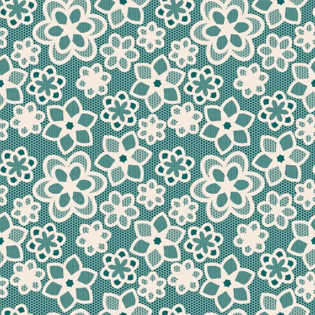 White flower lace on green blue background.のイラスト素材