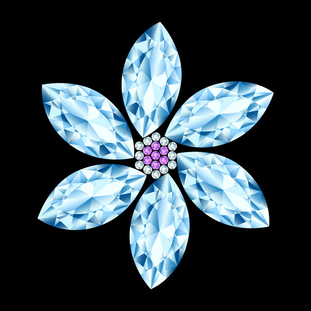 Flower gem stone composition のイラスト素材