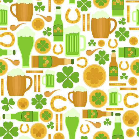 Seamless pattern of Saint Patrick's Day related objectsのイラスト素材