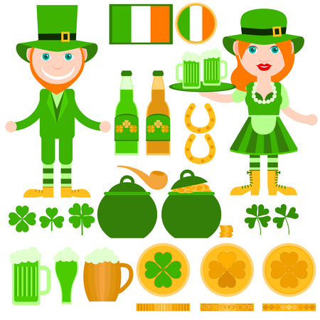 Set of Saint Patrick's Day related elements.のイラスト素材