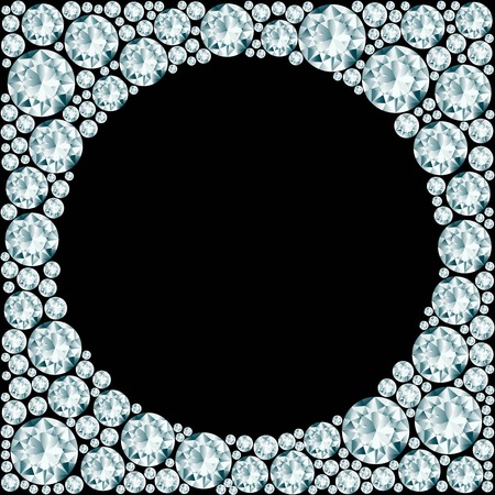 Round frame made of diamonds. のイラスト素材