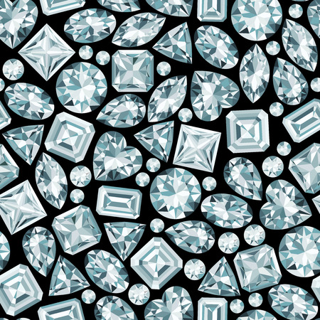 Black background with diamonds seamless patternのイラスト素材
