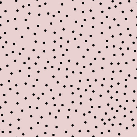 Black chaotic dots seamless pattern on pink backgroundのイラスト素材