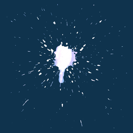 White paint blot on dark blue backgroundのイラスト素材