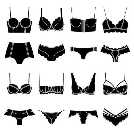 Set of lingerie elementsのイラスト素材