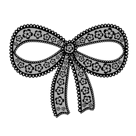Decorative lacy bow on white backgroundのイラスト素材