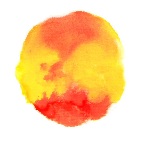 Bright orange and yellow watercolor blotのイラスト素材