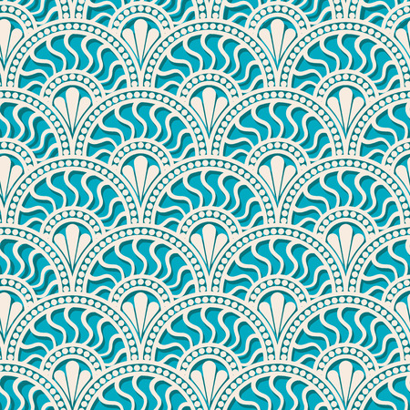 White scales lace seamless patternのイラスト素材