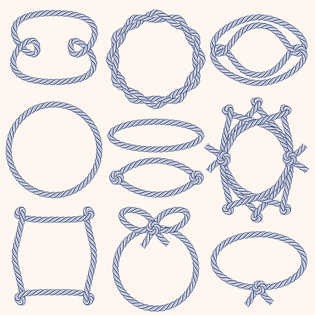 Set of marine rope framesのイラスト素材