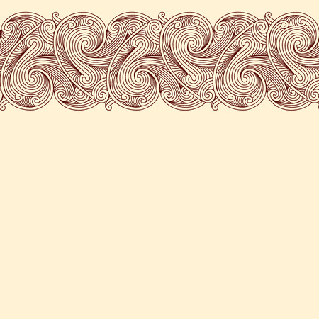 Beige background with horizontal seamless borderのイラスト素材