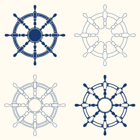 Set of 4 steering wheelsのイラスト素材