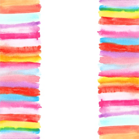 Background with bright watercolor stripes bordersのイラスト素材